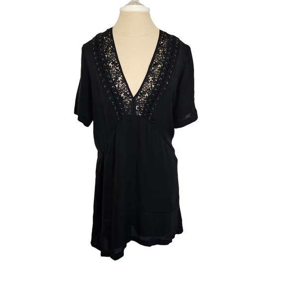 A.L.C. Silk Mini Black Dress Size 4 - Picture 1 of 7